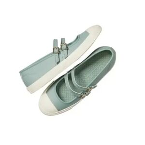 Converse Women's Double-Strap Flats in Mint Green and White